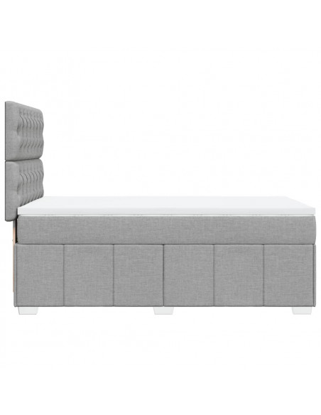Giroletto a Molle con Materasso Grigio Chiaro 90x190 cm Tessuto