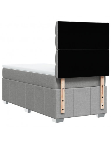 Giroletto a Molle con Materasso Grigio Chiaro 90x190 cm Tessuto