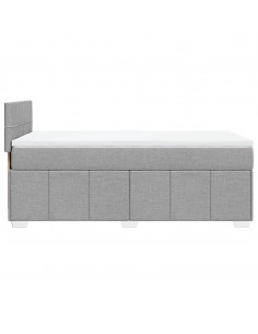 Giroletto a Molle con Materasso Grigio Chiaro 90x200 cm Tessuto 2