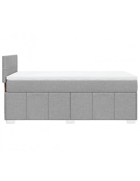 Giroletto a Molle con Materasso Grigio Chiaro 90x200 cm Tessuto