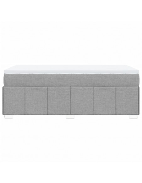 Giroletto a Molle con Materasso Grigio Chiaro 90x200 cm Tessuto