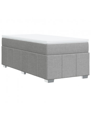 Giroletto a Molle con Materasso Grigio Chiaro 90x200 cm Tessuto