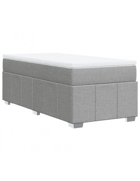 Giroletto a Molle con Materasso Grigio Chiaro 90x200 cm Tessuto