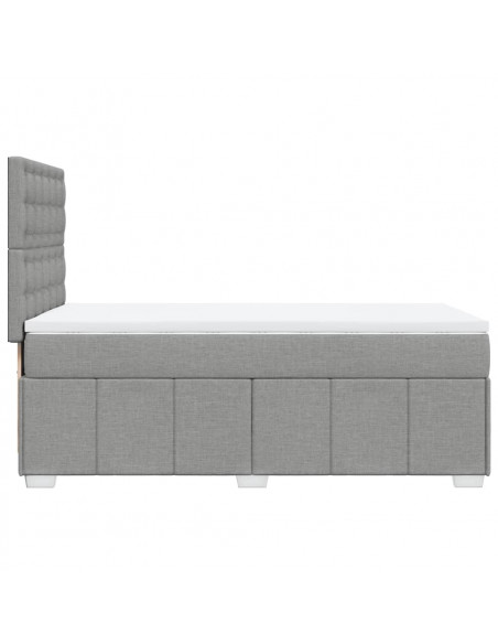 Giroletto a Molle con Materasso Grigio Chiaro 90x200 cm Tessuto