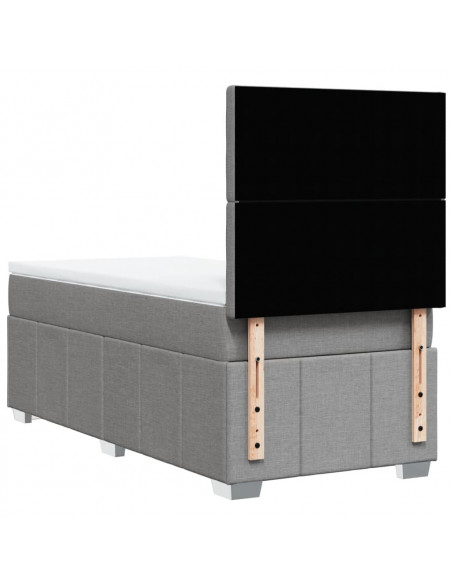 Giroletto a Molle con Materasso Grigio Chiaro 90x200 cm Tessuto