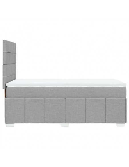 Giroletto a Molle con Materasso Grigio Chiaro 90x200 cm Tessuto