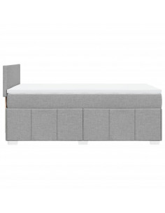 Giroletto a Molle con Materasso Grigio Chiaro100x200 cm Tessuto 2