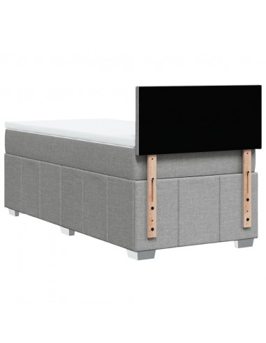 Giroletto a Molle con Materasso Grigio Chiaro100x200 cm Tessuto