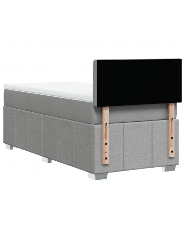 Giroletto a Molle con Materasso Grigio Chiaro100x200 cm Tessuto