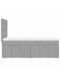 Giroletto a Molle con Materasso Grigio Chiaro100x200 cm Tessuto 2