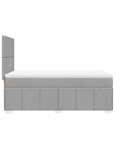 Giroletto a Molle con Materasso Grigio Chiaro100x200 cm Tessuto