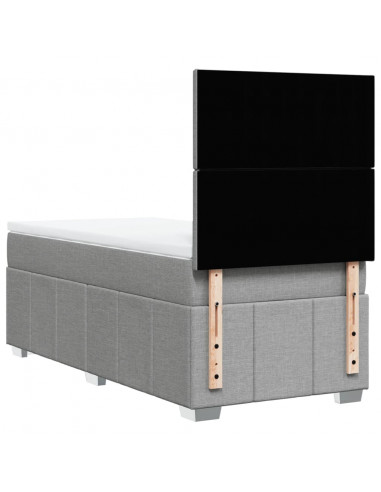 Giroletto a Molle con Materasso Grigio Chiaro100x200 cm Tessuto