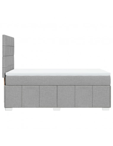 Giroletto a Molle con Materasso Grigio Chiaro100x200 cm Tessuto