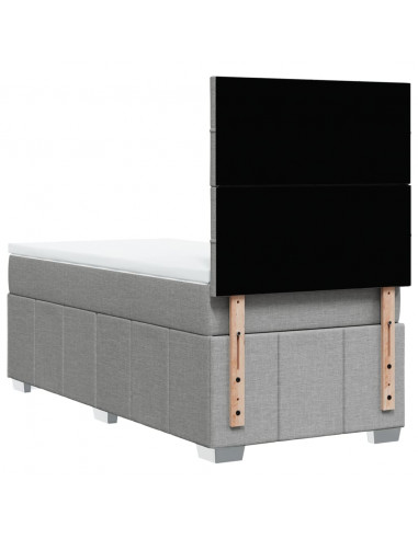 Giroletto a Molle con Materasso Grigio Chiaro100x200 cm Tessuto