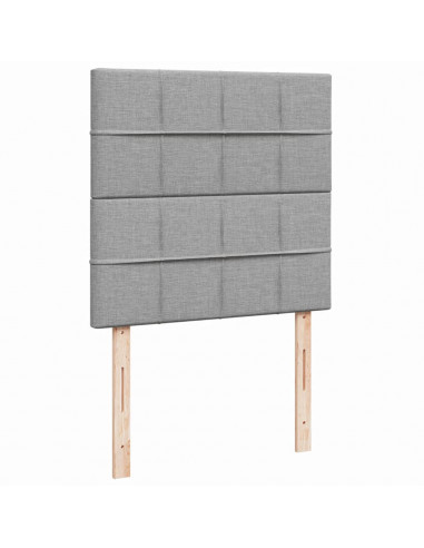 Giroletto a Molle con Materasso Grigio Chiaro100x200 cm Tessuto