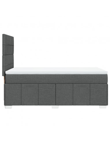 Giroletto a Molle con Materasso Grigio Scuro 100x200 cm Tessuto