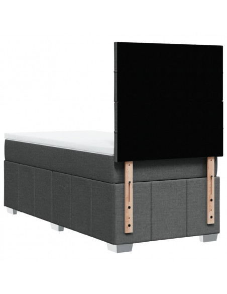 Giroletto a Molle con Materasso Grigio Scuro 100x200 cm Tessuto