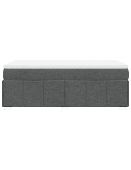 Giroletto a Molle con Materasso Grigio Scuro 100x200 cm Tessuto