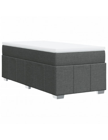 Giroletto a Molle con Materasso Grigio Scuro 100x200 cm Tessuto