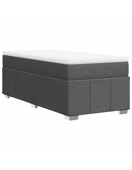 Giroletto a Molle con Materasso Grigio Scuro 100x200 cm Tessuto