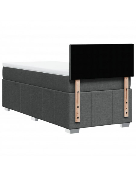Giroletto a Molle con Materasso Grigio Scuro 100x200 cm Tessuto