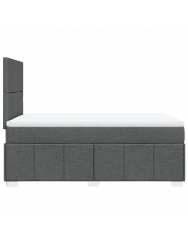 Giroletto a Molle con Materasso Grigio Scuro 120x190cm Tessuto