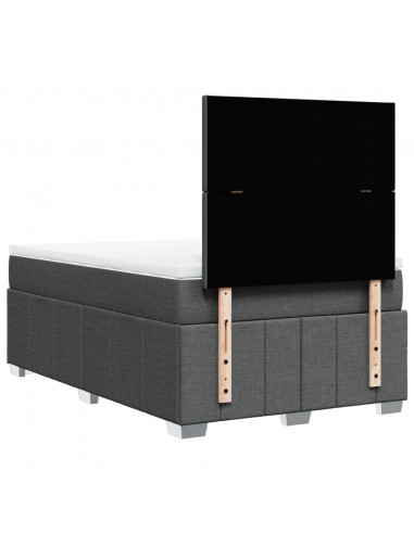 Giroletto a Molle con Materasso Grigio Scuro 120x190cm Tessuto