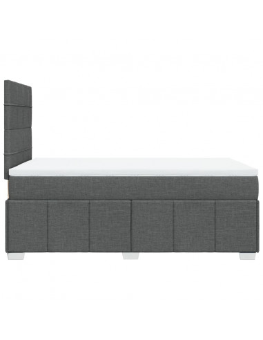Giroletto a Molle con Materasso Grigio Scuro 120x190cm Tessuto