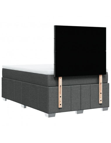 Giroletto a Molle con Materasso Grigio Scuro 120x190cm Tessuto