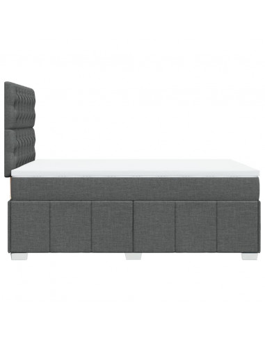 Giroletto a Molle con Materasso Grigio Scuro 120x190cm Tessuto