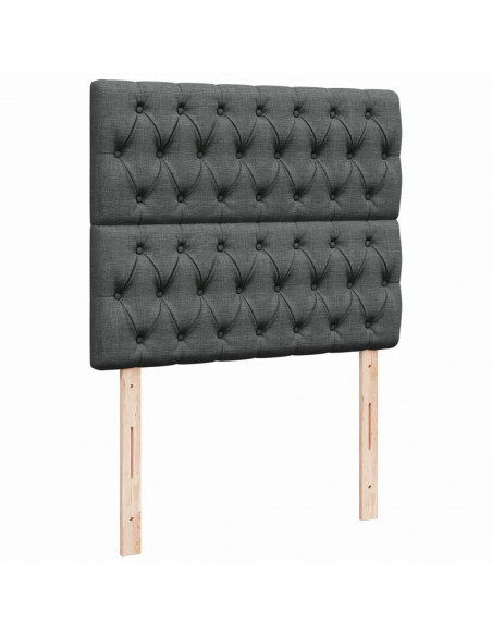 Giroletto a Molle con Materasso Grigio Scuro 120x190cm Tessuto