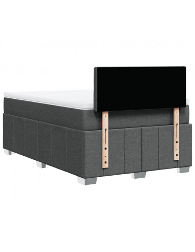 Giroletto a Molle con Materasso Grigio Scuro 120x190cm Tessuto
