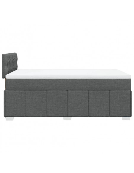 Giroletto a Molle con Materasso Grigio Scuro 120x190cm Tessuto