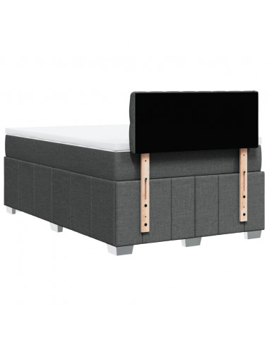 Giroletto a Molle con Materasso Grigio Scuro 120x190cm Tessuto