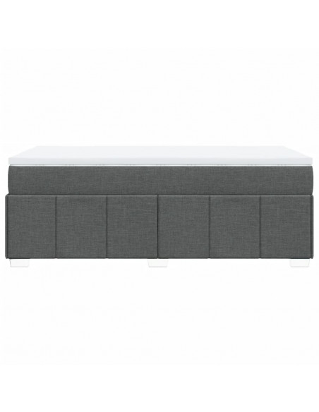 Giroletto a Molle con Materasso Grigio Scuro 80x200 cm Tessuto