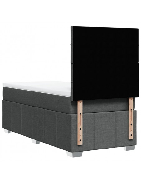 Giroletto a Molle con Materasso Grigio Scuro 80x200 cm Tessuto