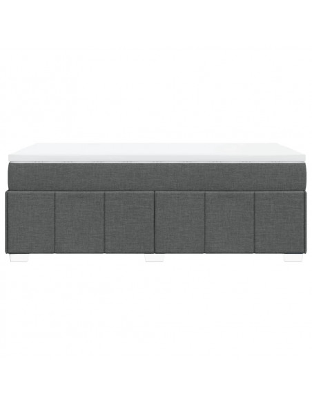 Giroletto a Molle con Materasso Grigio Scuro 90x190 cm Tessuto