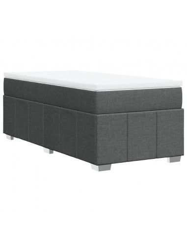 Giroletto a Molle con Materasso Grigio Scuro 90x190 cm Tessuto