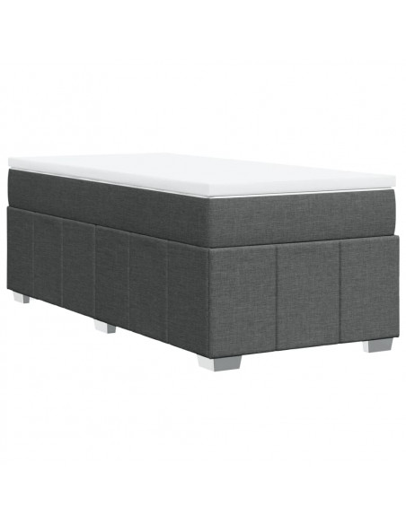 Giroletto a Molle con Materasso Grigio Scuro 90x190 cm Tessuto