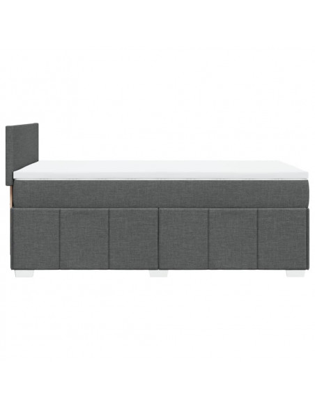Giroletto a Molle con Materasso Grigio Scuro 90x190 cm Tessuto