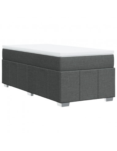 Giroletto a Molle con Materasso Grigio Scuro 90x200 cm Tessuto