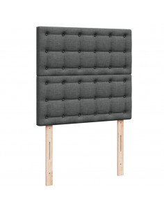 Giroletto a Molle con Materasso Grigio Scuro 90x200 cm Tessuto 2