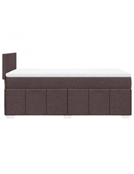 Giroletto a Molle con Materasso Marrone Scuro 100x200cm Tessuto
