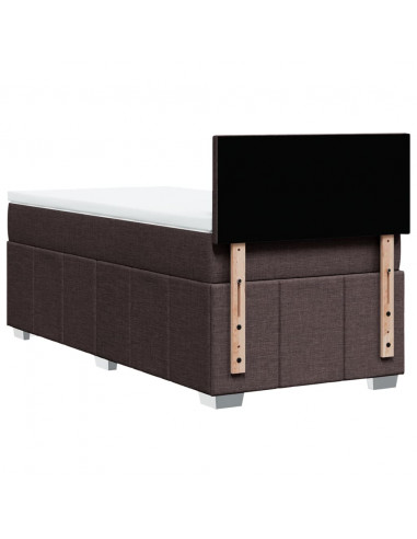 Giroletto a Molle con Materasso Marrone Scuro 100x200cm Tessuto