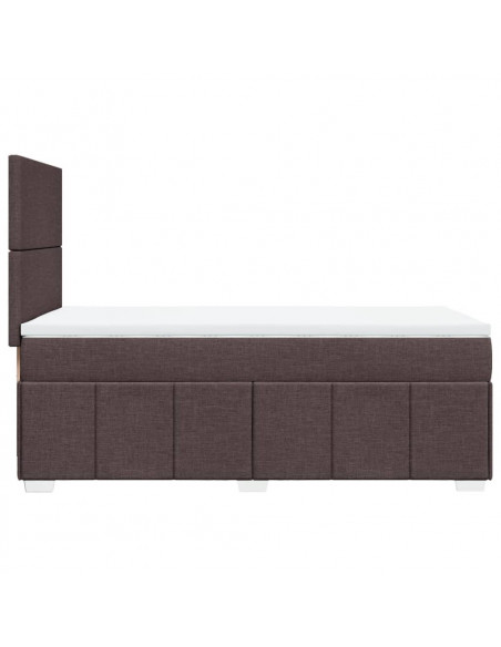 Giroletto a Molle con Materasso Marrone Scuro 100x200cm Tessuto