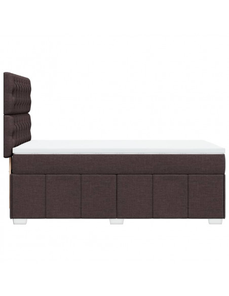 Giroletto a Molle con Materasso Marrone Scuro 100x200cm Tessuto