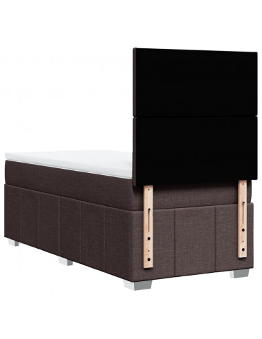 Giroletto a Molle con Materasso Marrone Scuro 80x200 cm Tessuto