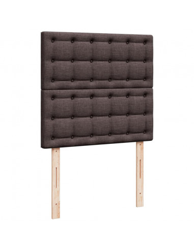 Giroletto a Molle con Materasso Marrone Scuro 90x190cm Tessuto