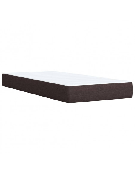 Giroletto a Molle con Materasso Marrone Scuro 90x190cm Tessuto