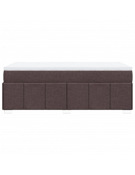 Giroletto a Molle con Materasso Marrone Scuro 90x190cm Tessuto